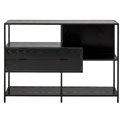 Bookcase Seaford, black, H78x114x35cm 