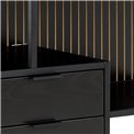 Bookcase Seaford, black, H78x114x35cm 
