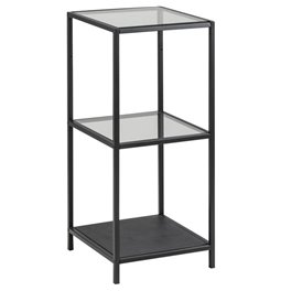 Bookcase Seaford, black, H82.5x35x37cm