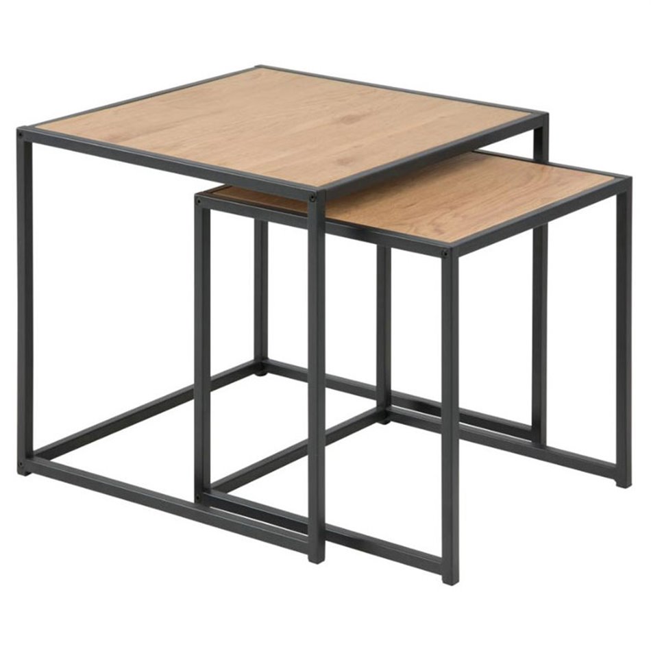 Nest table set Seaford, wild oak, H45x50x50cm, H40x40x40cm