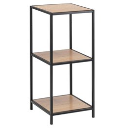 Bookcase Seaford, oak/black, H82.5x35x37cm