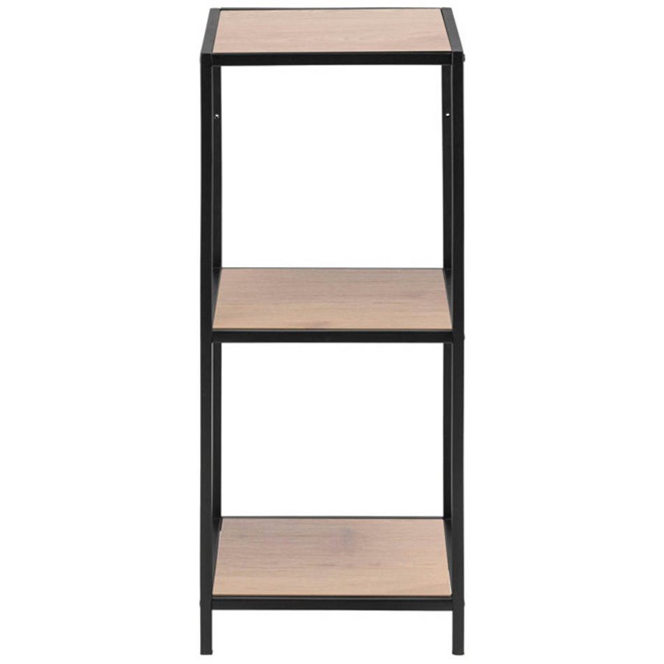 Bookcase Seaford, oak/black, H82.5x35x37cm