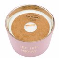 Scented soy candle in glass jar Hip hip hooray, pink, 25 h, H5cm, D7.5cm
