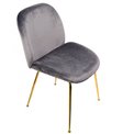 Обеденный стул Troja, серый, бархатный, H88x58x46см, высота сиденья 47см