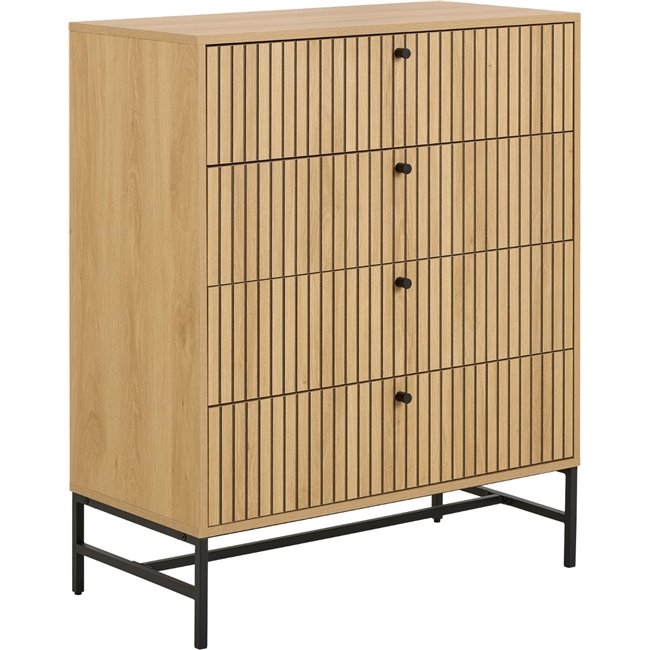 Chest of drawers Albany, natural color, H100x80.5x40cm 