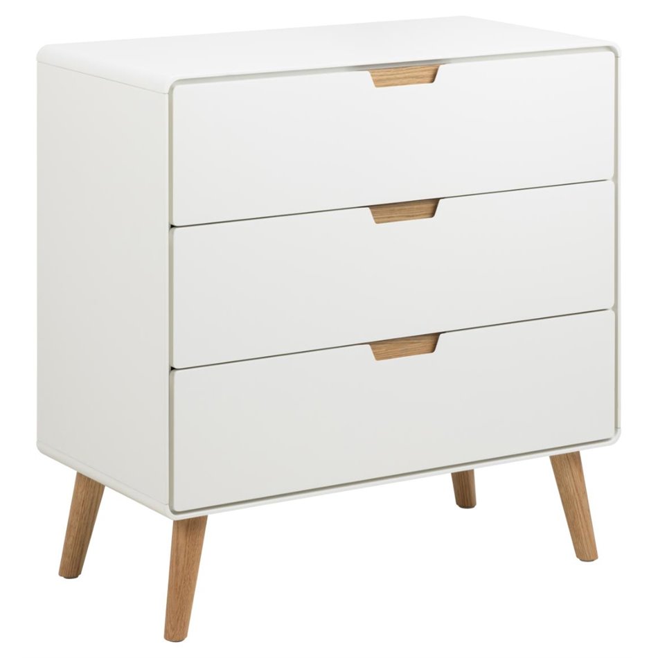 Chest of drawers Alovell, white, H80x80x40cm 