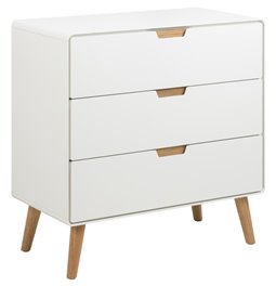 Chest of drawers Alovell, white, H80x80x40cm 