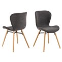 Dining chair Atilde, set of 2 pcs, grey, H82.5x47x53cm, seat height 46.5cm