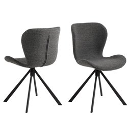 Dining chair Atilde, swiveling, set of 2 pcs, grey, H81x46.5x53cm, seat height 46.5cm