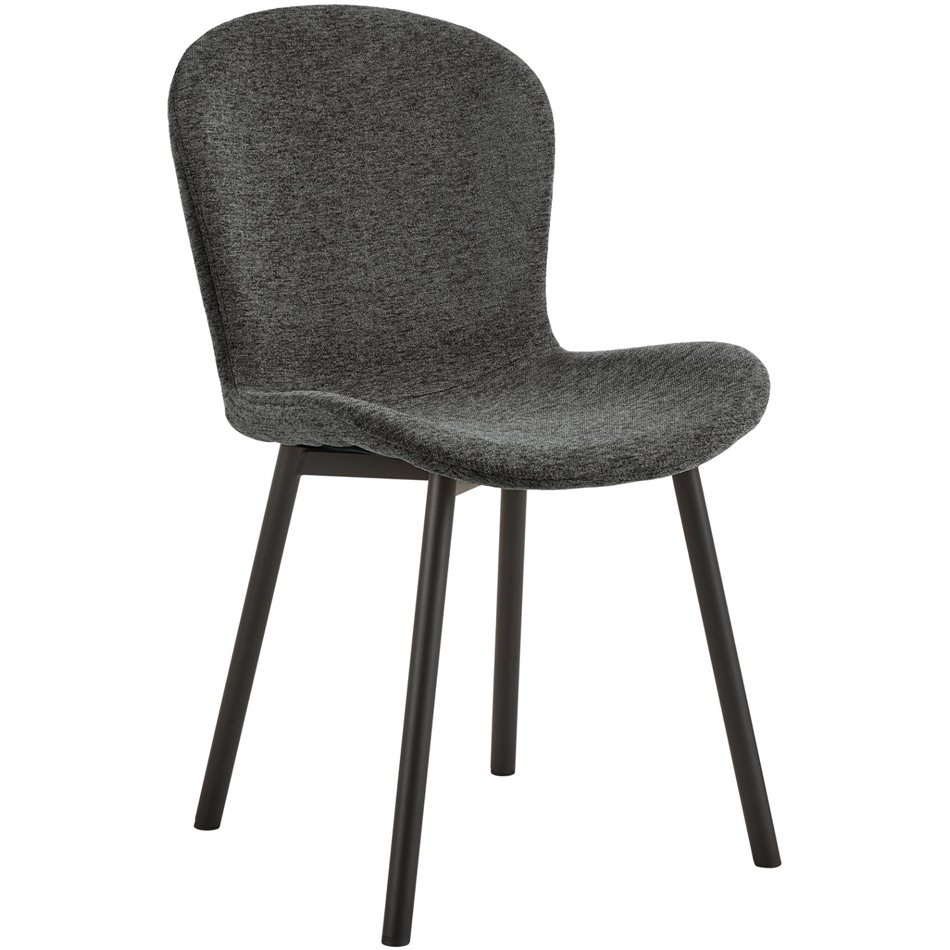 Dining chair Asra, set of 2 pcs, dark grey, H86x50x58cm, seat height 47cm