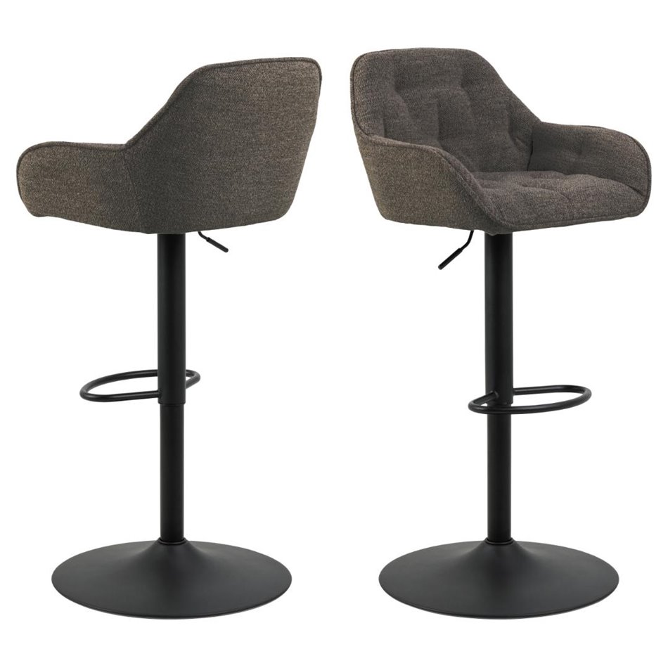 Bar chair Arook, set of 2 pcs, taupe, H109x52x52cm, seat height 63-84cm