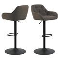 Bar chair Arook, set of 2 pcs, taupe, H109x52x52cm, seat height 63-84cm