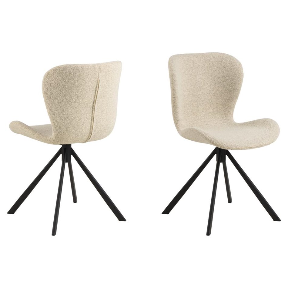 Dining chair Atilde, swiveling, set of 2 pcs, beige, H81x46.5x53cm, seat height 46.5cm