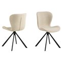 Dining chair Atilde, swiveling, set of 2 pcs, beige, H81x46.5x53cm, seat height 46.5cm