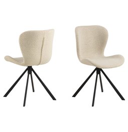 Dining chair Atilde, swiveling, set of 2 pcs, beige, H81x46.5x53cm, seat height 46.5cm