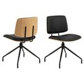 Dining chair Aven, set of 2 pcs, black/natural color, H81x48.5x53cm, seat height 49.5cm