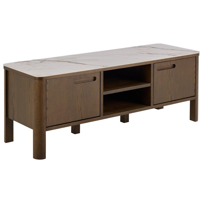 TV table Authamp, brown/beige marble look, H45x120x40cm 