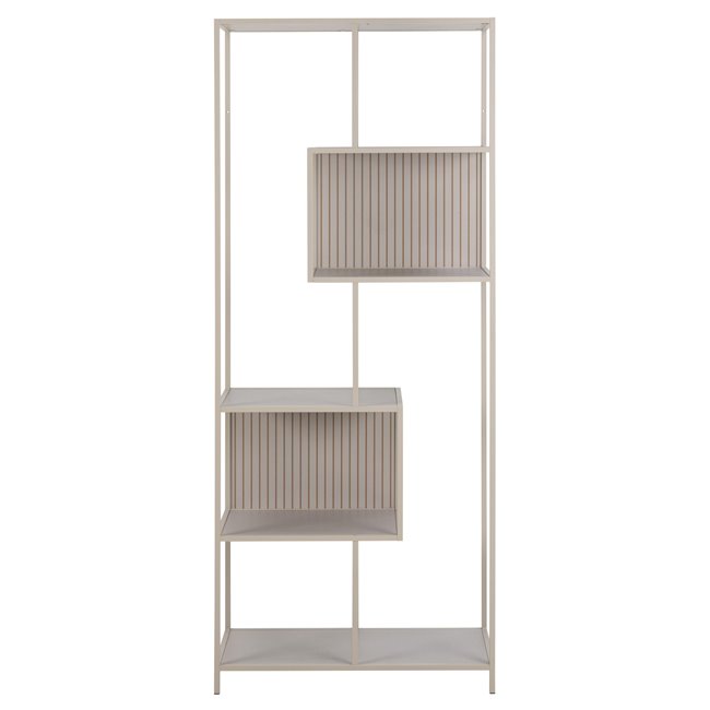Bookcase Seaford, light grey/beige, H185x77x35cm 