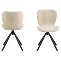 Dining chair Atilde, swiveling, set of 2 pcs, beige, H81x46.5x53cm, seat height 46.5cm