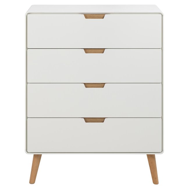 Chest of drawers Alovell, white, H100x80x40cm 