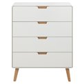 Chest of drawers Alovell, white, H100x80x40cm 