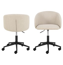 Office chair Aleanor, beige, H83x56x57cm, seat height 47.5-56cm