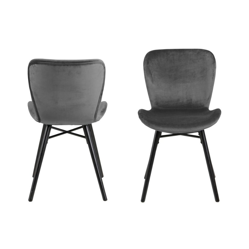 Dining chair Atilde, set of 2 pcs, grey, H82.5x47x53cm, seat height 46.5cm