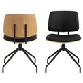 Dining chair Aven, set of 2 pcs, black/natural color, H81x48.5x53cm, seat height 49.5cm