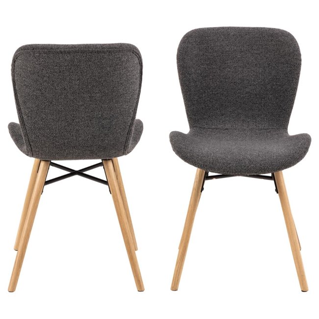 Dining chair Atilde, set of 2 pcs, grey, H82.5x47x53cm, seat height 46.5cm