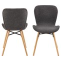 Dining chair Atilde, set of 2 pcs, grey, H82.5x47x53cm, seat height 46.5cm