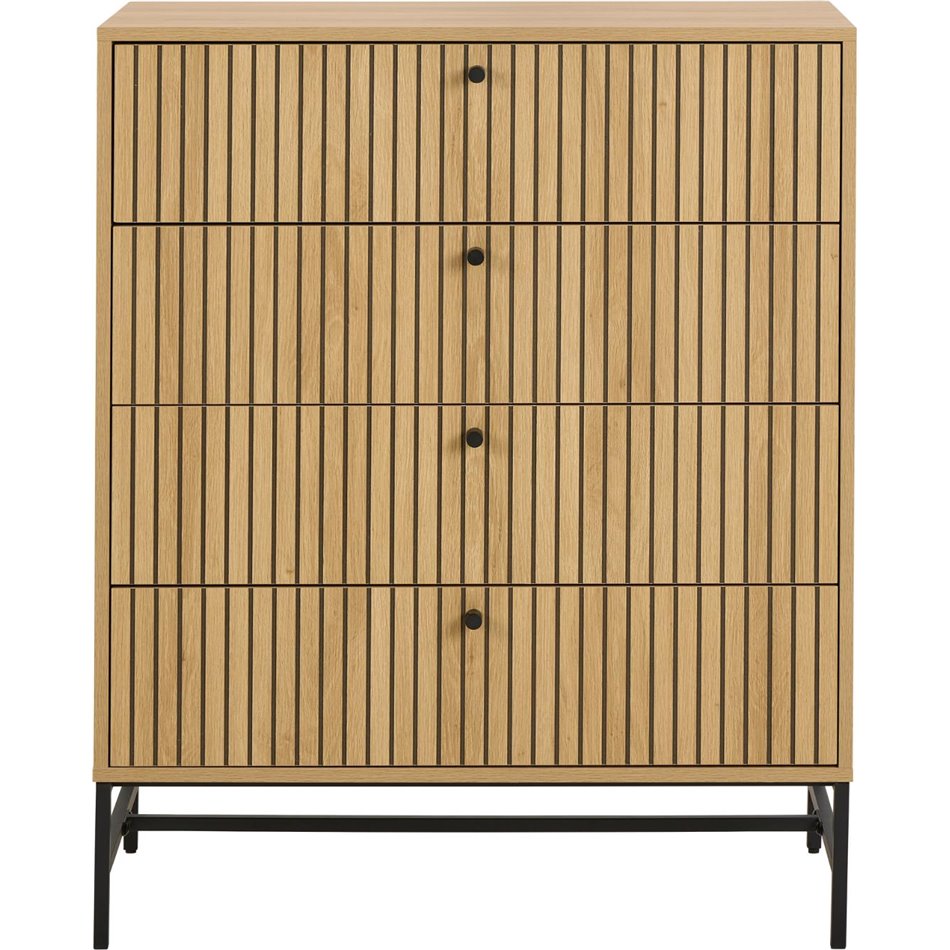 Chest of drawers Albany, natural color, H100x80.5x40cm 
