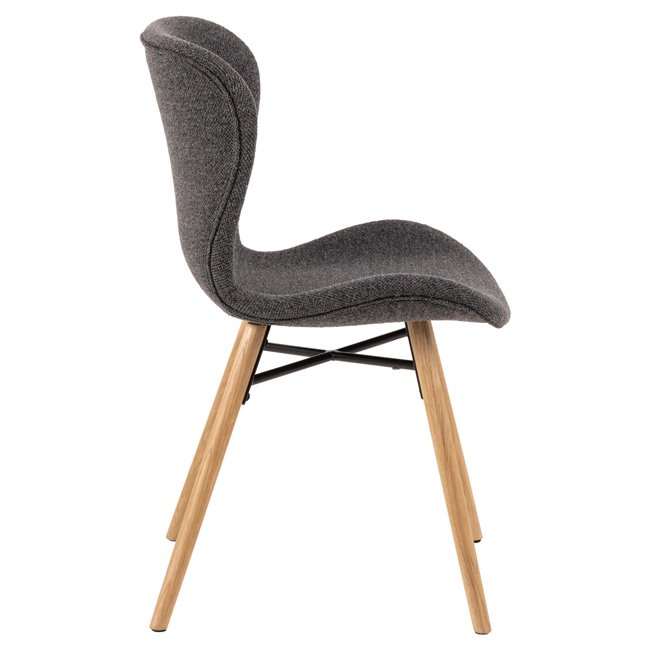 Dining chair Atilde, set of 2 pcs, grey, H82.5x47x53cm, seat height 46.5cm