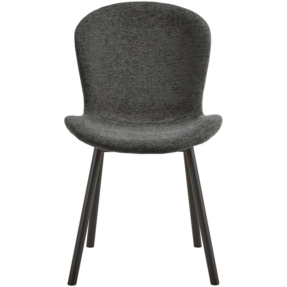 Dining chair Asra, set of 2 pcs, dark grey, H86x50x58cm, seat height 47cm