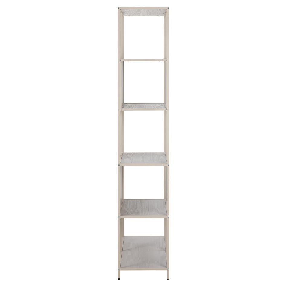 Bookcase Seaford, light grey/beige, H185x77x35cm 
