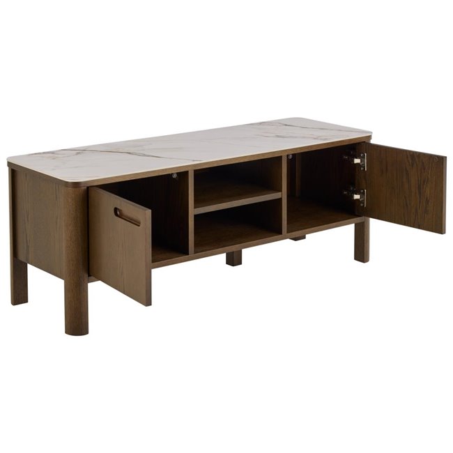 TV table Authamp, brown/beige marble look, H45x120x40cm 