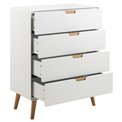 Chest of drawers Alovell, white, H100x80x40cm 