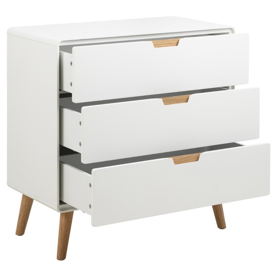 Chest of drawers Alovell, white, H80x80x40cm 