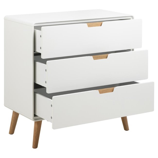 Chest of drawers Alovell, white, H80x80x40cm 
