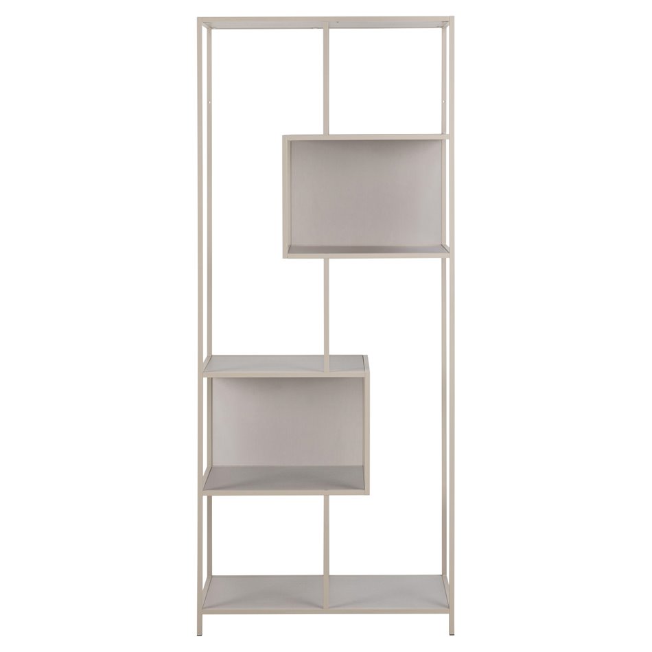Bookcase Seaford, light grey/beige, H185x77x35cm 