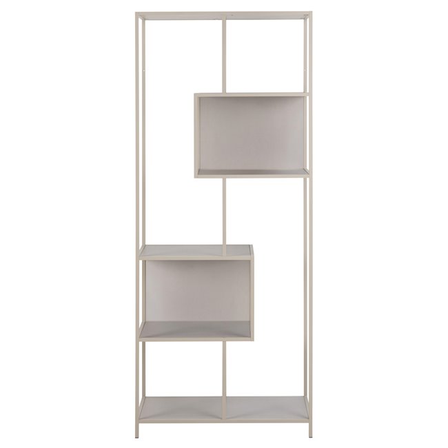 Bookcase Seaford, light grey/beige, H185x77x35cm 