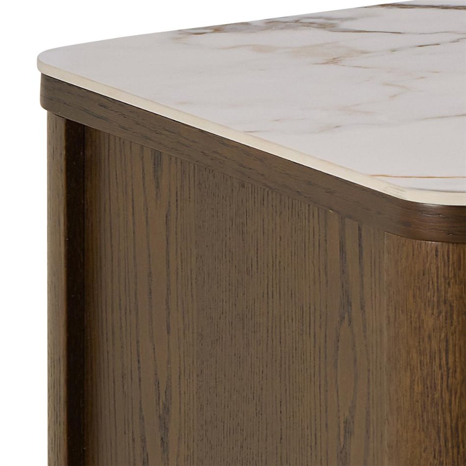 TV table Authamp, brown/beige marble look, H45x120x40cm 