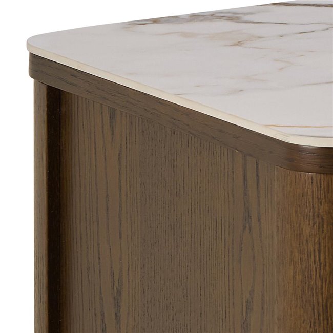 TV table Authamp, brown/beige marble look, H45x120x40cm 