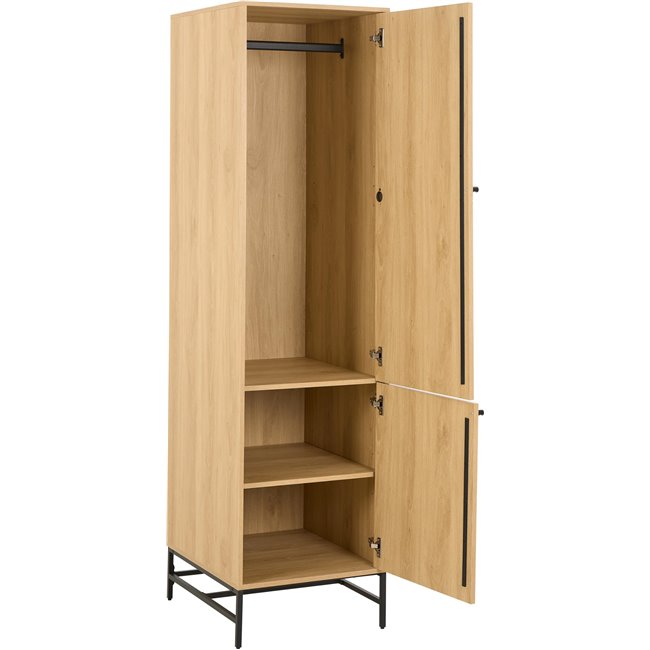 Wardrobe Albany, natural color, H200x51x60cm 