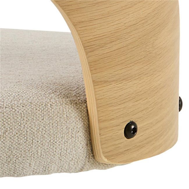 Bar chair Alucy, set of 2 pcs, beige/natural color, H113x47x50.5cm, seat height 62-84cm