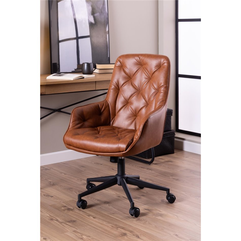 Office chair Ariko, brown, H106x60x67.5cm, seat height 47-57cm
