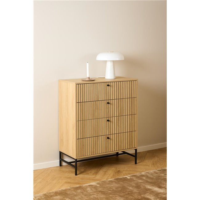 Chest of drawers Albany, natural color, H100x80.5x40cm 