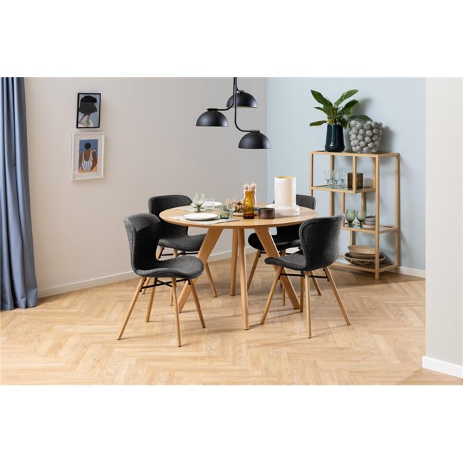 Dining chair Atilde, set of 2 pcs, grey, H82.5x47x53cm, seat height 46.5cm