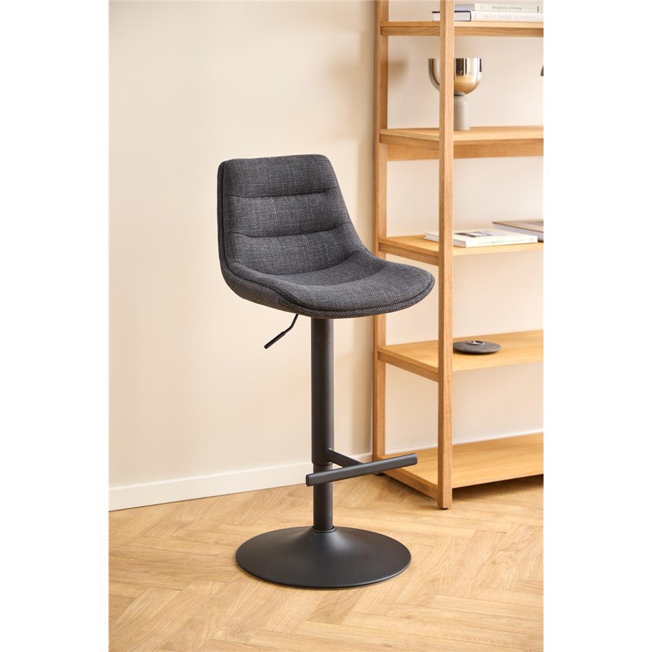 Bar chair Aisa, set of 2 pcs, dark grey, H95x47x52.5cm, seat height 65-86cm