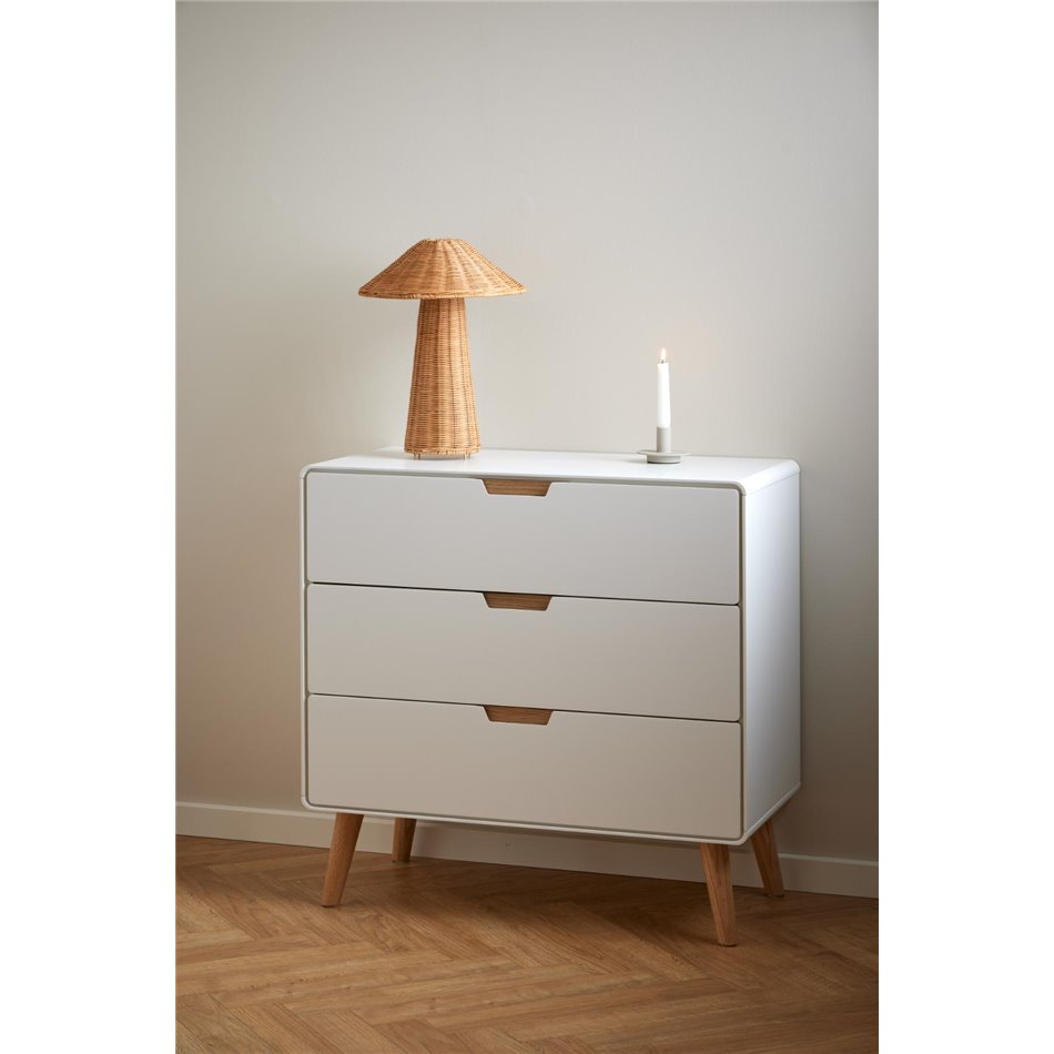 Chest of drawers Alovell, white, H80x80x40cm 