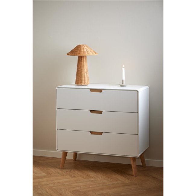 Chest of drawers Alovell, white, H80x80x40cm 